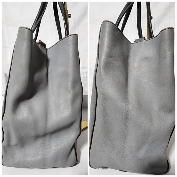 Authentic Fendi 2Jours Leather Shoulder Bag Grey - Picture 10 of 16